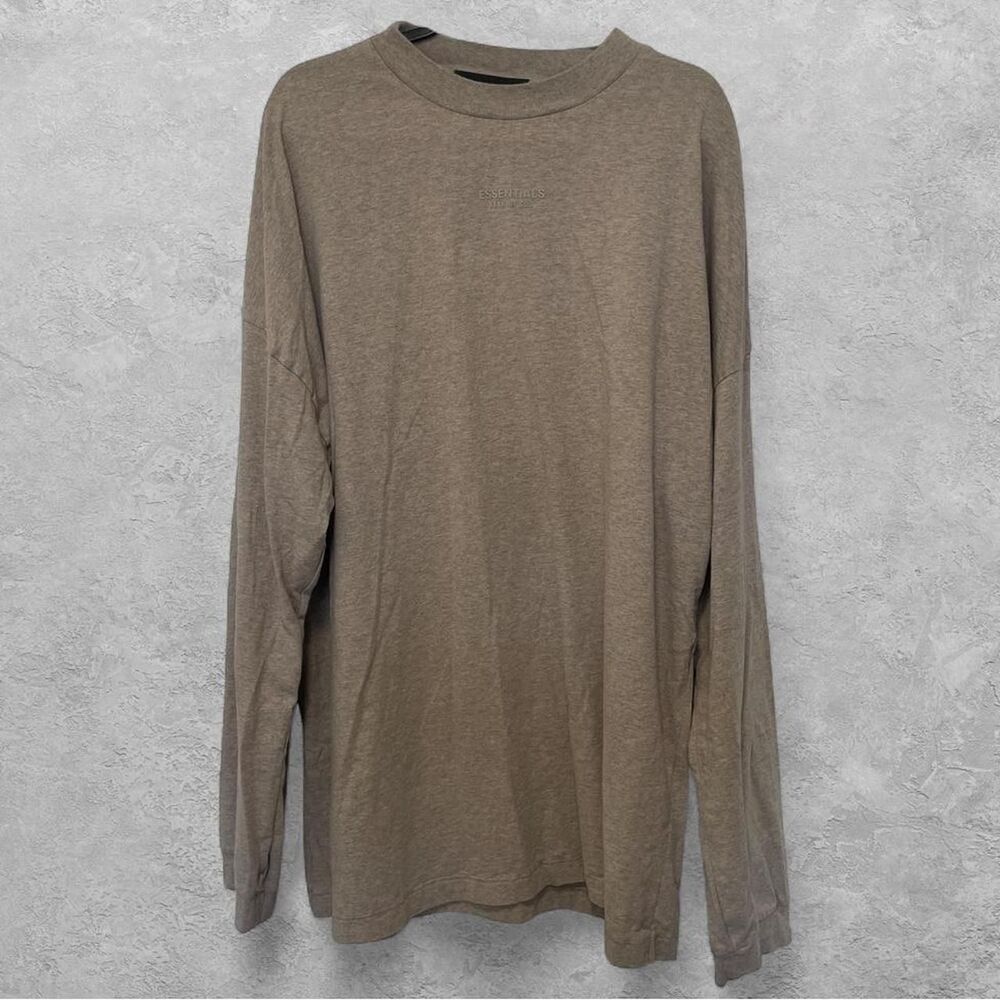 Fear of God ESSENTIALS Long Sleeve Tee Beige XXL Oversized